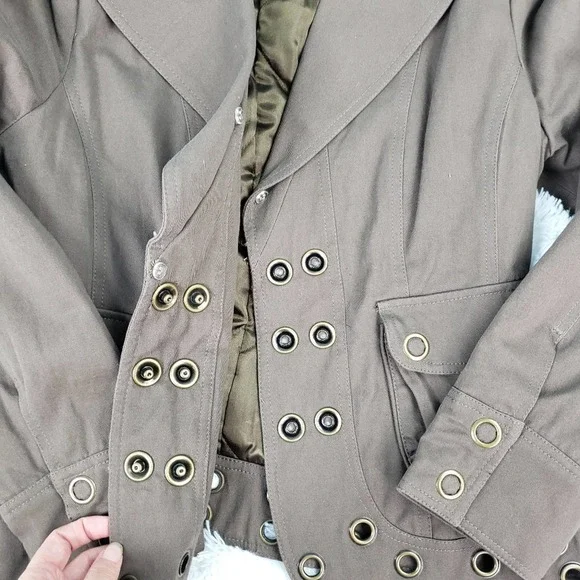 Anthropologi Luii brown rivet blazer jacket sz med - Picture 2 of 9